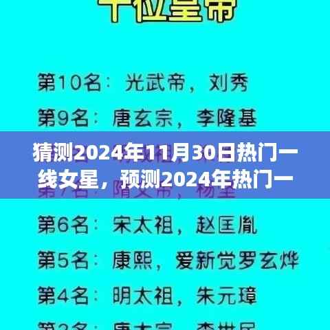 2024年热门一线女星预测，未来风采展望
