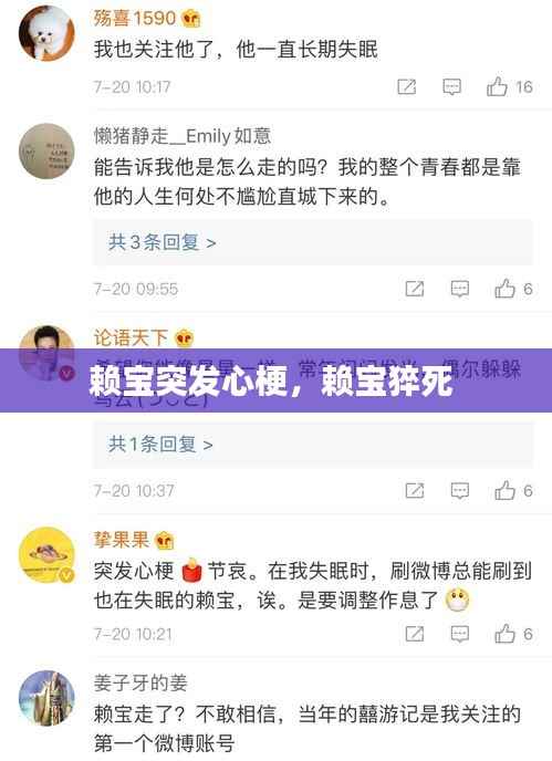 赖宝突发心梗,赖宝猝死