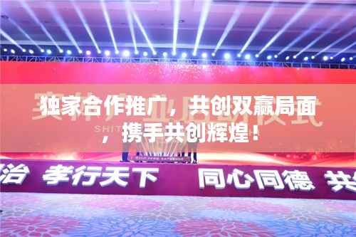 独家合作推广,共创双赢局面,携手共创辉煌!