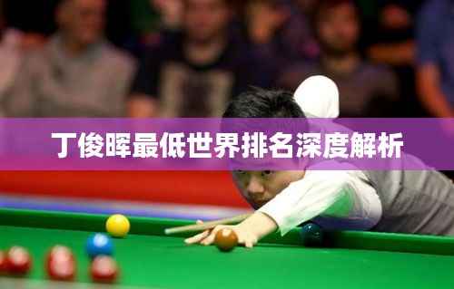 丁俊晖最低世界排名深度解析